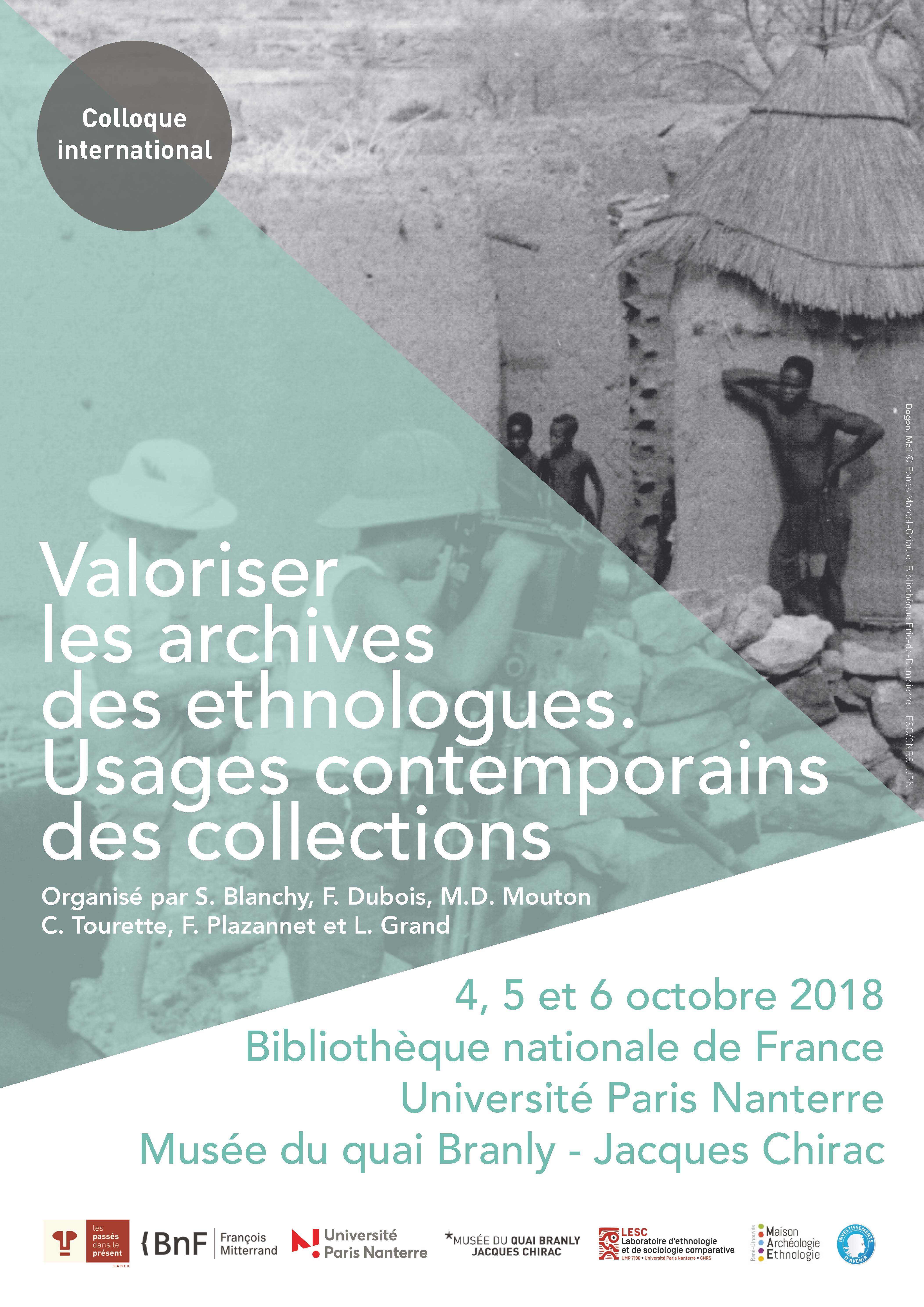 Affiche colloque Valoriser archives ethno