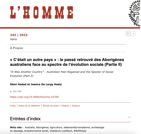 "C’était un autre pays" : le passé retrouvé des Aborigènes ... Image 1