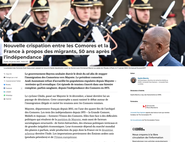 « Nouvelle crispation entre les Comores et la France à ... Image 1