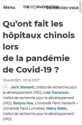 Qu’ont fait les hôpitaux chinois lors de la pandémie de ... Image 1