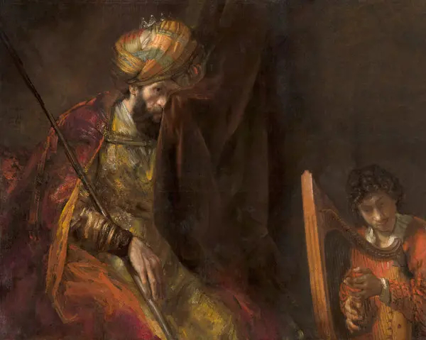 Rembrandt van Rijn, "Saul and David", oil on canvas, ca 1655.